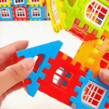 Montessori HuisBouwSet - Creatief kleurrijk bouwen