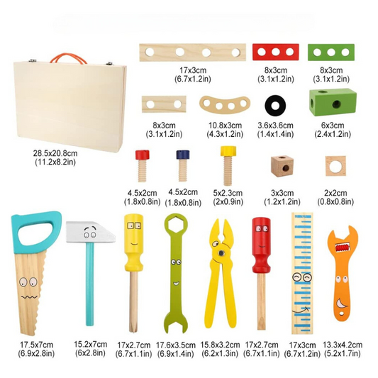 Kleine Klusser – Montessori Houten Gereedschapskist